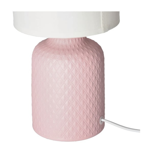 Różowa lampa stołowa z tekstylnym kloszem (wys. 32 cm) Iner – Candellux Lighting-image-3