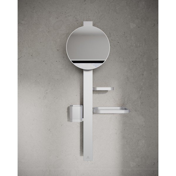 Lustro z półką/z wieszakiem ścienne ø 20,5 cm ALU+ – Ideal Standard-image-1