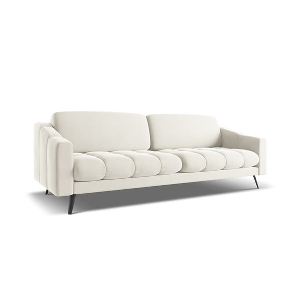 Biała aksamitna sofa 238 cm Nalu – Makamii-image-2