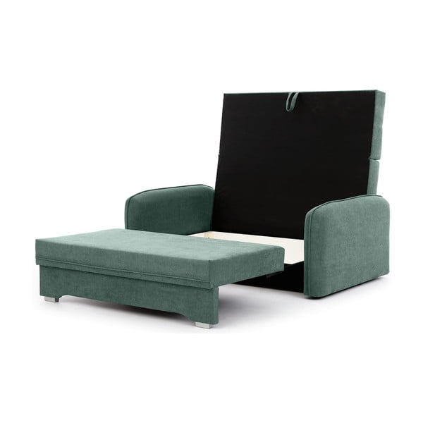 Zielona rozkładana/ze schowkiem sofa z tkaniny szenilowej 155 cm Laine – ELTAP-image-2