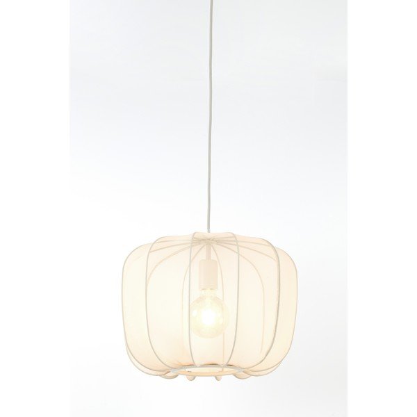 Kremowa lampa wisząca z tekstylnym kloszem ø 12 cm Plumeria – Light & Living-image-3