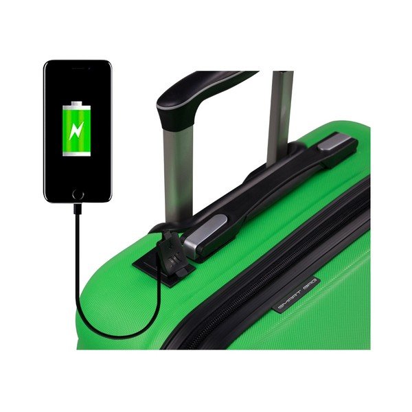 Zielona walizka na kółkach z USB My Valice COLORS RESSNO Cabin Suitcase-image-2