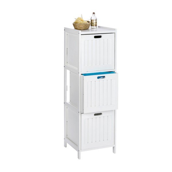 Biała drewniana szafka łazienkowa z 3 szufladami Wenko Oslo-image-2