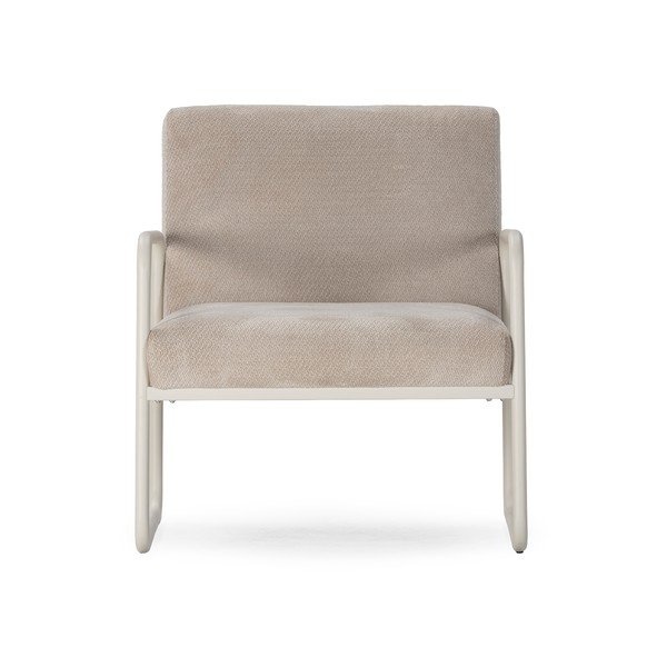 Beżowy fotel z tkaniny szenilowej Vince – MOME-image-2