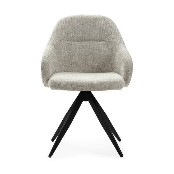 Jasnoszare tapicerowane fotele jadalniane zestaw z podłokietnikami 2 szt. Tamara – Marckeric-image-2