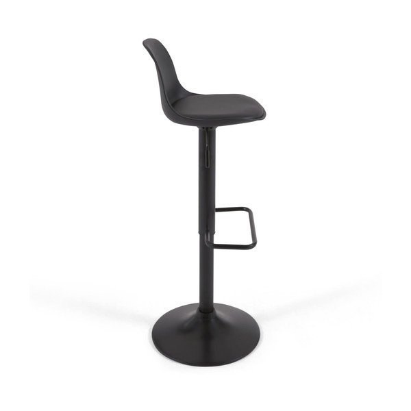 Hoker z regulowaną wysokością z imitacji skóry w kolorze matowej czerni (wysokość siedziska 60 cm) Orlando-T – Kave Home-image-3