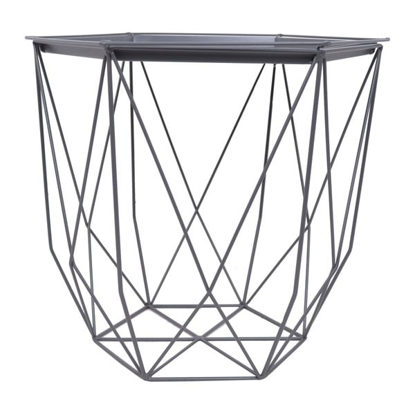 Szary metalowy stolik ogrodowy Ewax Web, ⌀ 39 cm