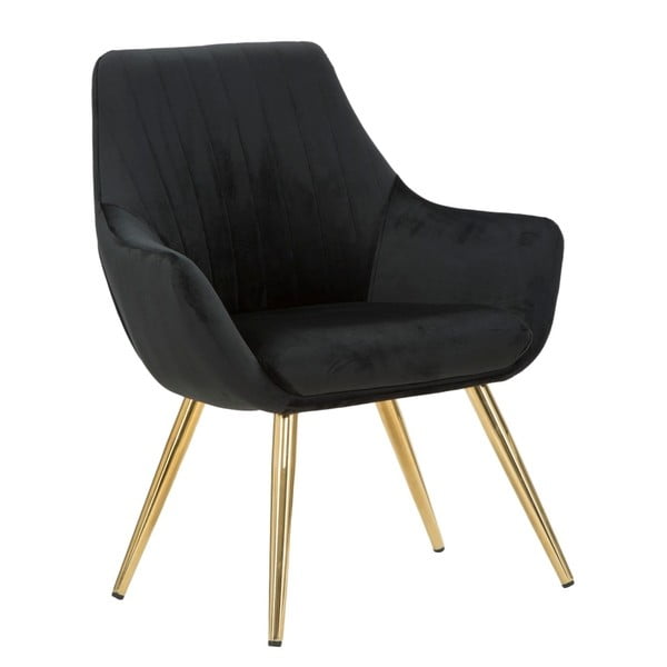 Czarne tapicerowane krzesło z podłokietnikami Mauro Ferretti Poltrona