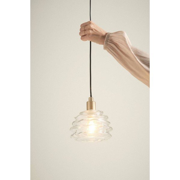 Szklana lampa wisząca w kolorze złota ø 15 cm Fall – Jotex-image-1