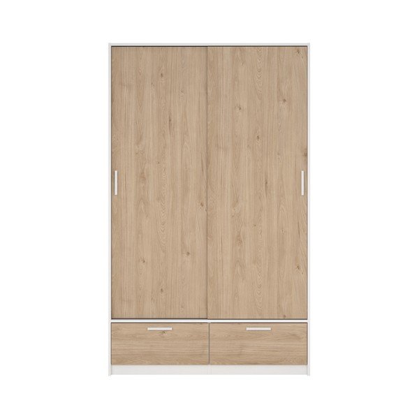 Biało-naturalna szafa w dekorze dębu z drzwiami przesuwnymi 121x200 cm Line – Tvilum-image-2