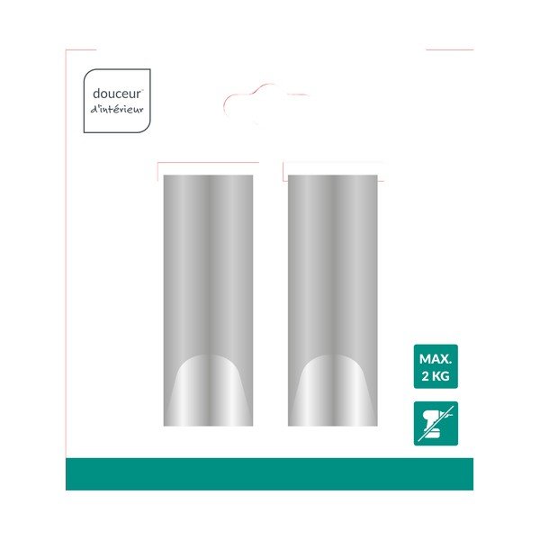 Wiszące metalowe haczyki w kolorze srebra z połyskiem zestaw 2 szt. Fixeo – douceur d'intérieur-image-1