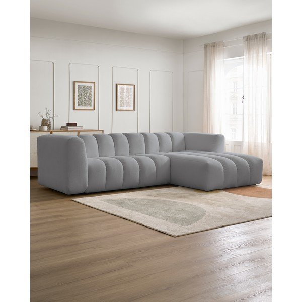 Jasnoszary narożnik (prawostronny/z szezlongiem) Talia – Bobochic Paris-image-1