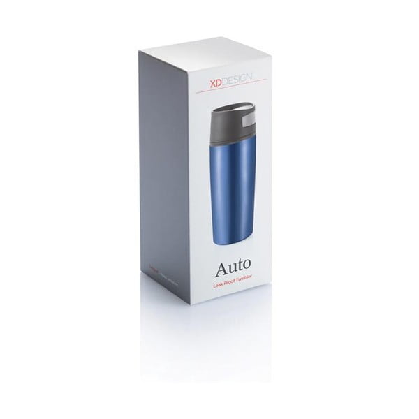 Niebieski kubek termiczny do auta XD Design Leak, 400 ml-image-1