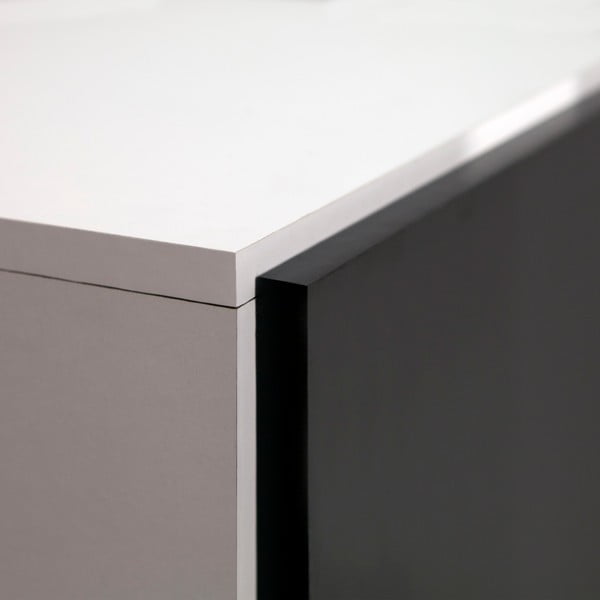 Czarna szafka na buty z białym korpusem Symbiosis Bamboo-image-4