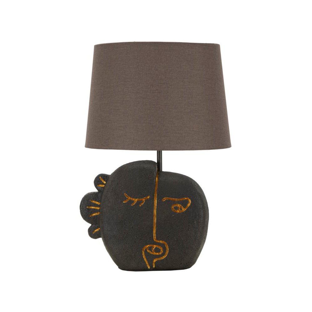 Brązowa lampa stołowa z tekstylnym kloszem (wysokość 39,5 cm) Tribal – Mauro Ferretti