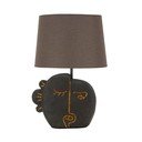 Brązowa lampa stołowa z tekstylnym kloszem (wysokość 39,5 cm) Tribal – Mauro Ferretti
