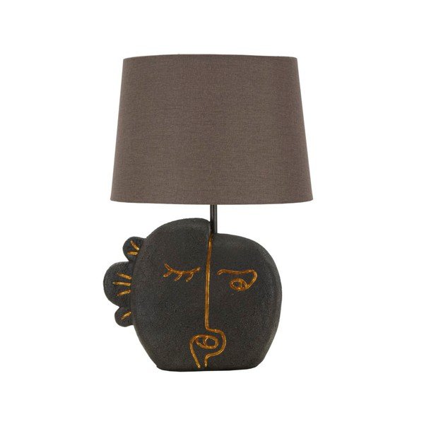 Brązowa lampa stołowa z tekstylnym kloszem (wysokość 39,5 cm) Tribal – Mauro Ferretti