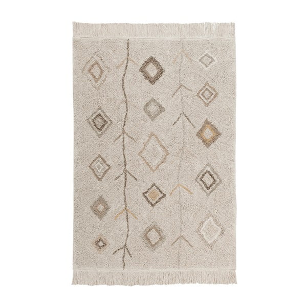 Beżowy bawełniany dywan tkany ręcznie odpowiedni do prania 170x240 cm Kaarol Earth – Lorena Canals