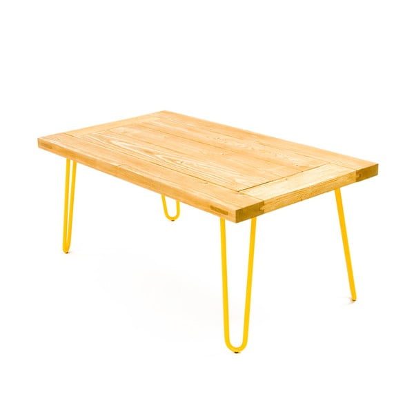 Stolik kawowy Table 100x60 cm, żółte nogi