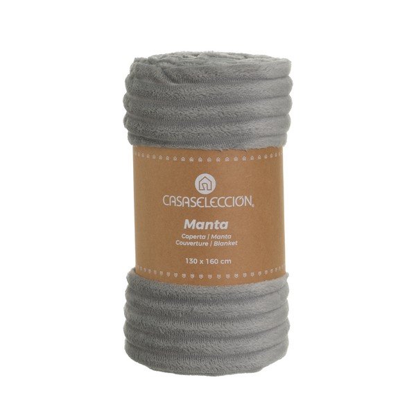 Szary koc z mikropluszu 130x160 cm Fur Velvet – Casa Selección-image-4