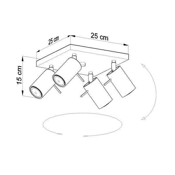 Szara lampa sufitowa Sollux Etna Quatre-image-2