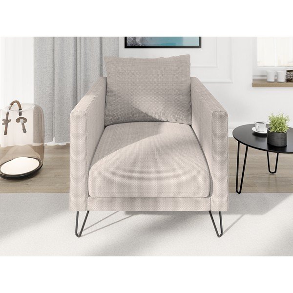 Jasnobrązowy fotel z tkaniny szenilowej Freya – Ropez-image-1