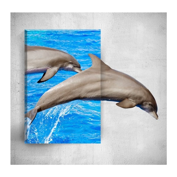 Obraz 3D Mosticx Dolphins, 40x60 cm