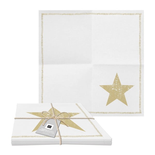 Zestaw 2 serwetek bawełnianych z detalem w kolorze złota PPD Star Fashion, 20x20 cm