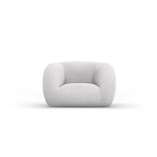 Jasnoszary fotel z materiału bouclé Essen – Cosmopolitan Design