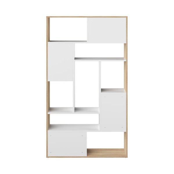 Biały regał w dekorze dębu 91x163 cm Seoul – TemaHome -image-4