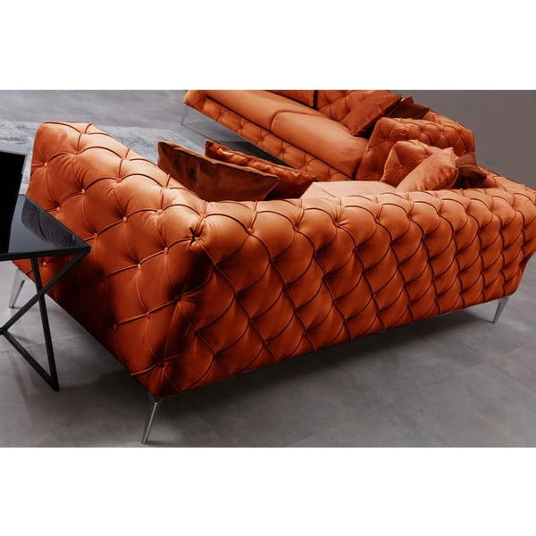 Pomarańczowa aksamitna sofa 237 cm Como – Artie-image-1