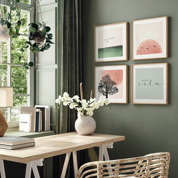 Obrazy zestaw 4 szt. 30x30 cm Calm-image-1