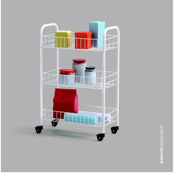 Regał na kółkach z 3 półkami Metaltex Siena-image-3