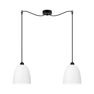 Biała podwójna lampa wisząca z czarnym kablem Sotto Luce Awa Matte