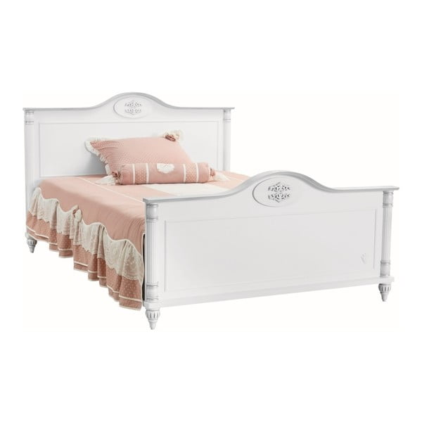 Białe łóżko jednoosobowe Romantic Bed, 120x200 cm