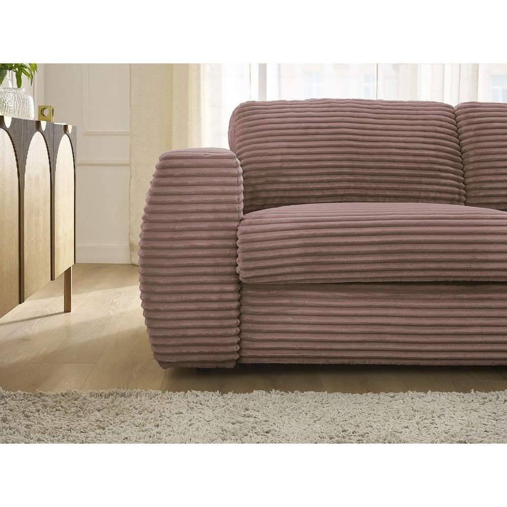 Różowa sztruksowa rozkładana sofa do spania 240 cm Hugo – Bobochic Paris (zdjęcie 9)