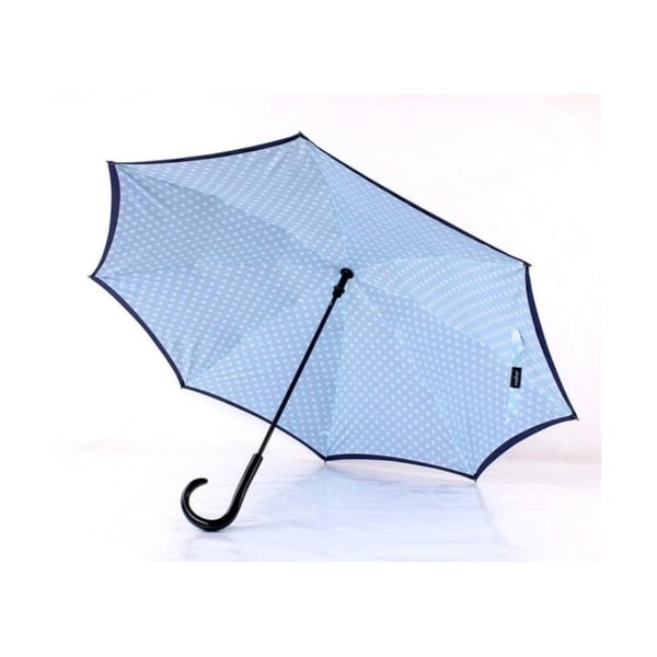 Niebieski parasol z czarnymi detalami Dots, ⌀ 110 cm