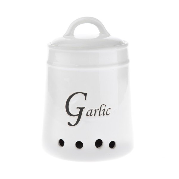 Biały pojemnik ceramiczny na czosnek Dakls, 1770 ml