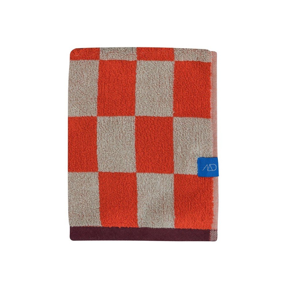Pomarańczowo-beżowy ręcznik z bawełny organicznej frotte 50x90 cm Retro – Mette Ditmer Denmark