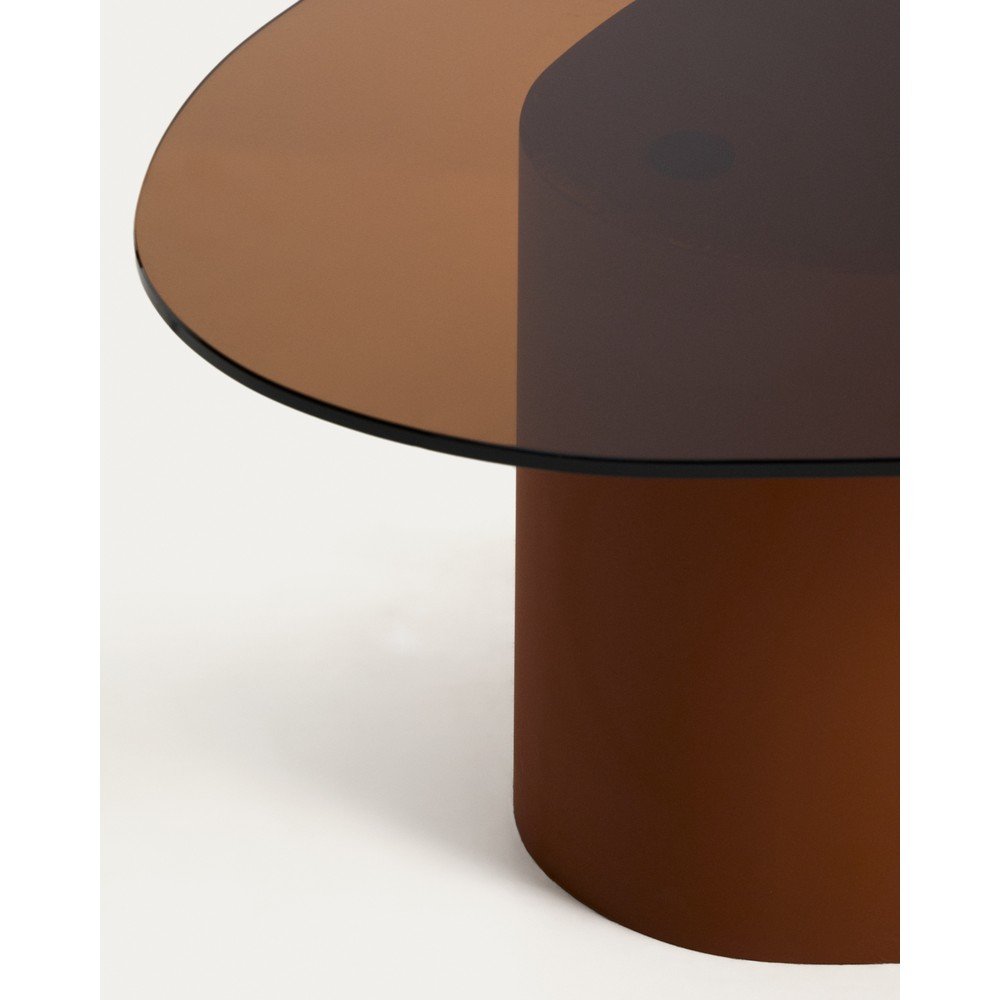 Brązowy stolik ze szklanym blatem 74x81,5 cm Olir – Kave Home (zdjęcie 6)