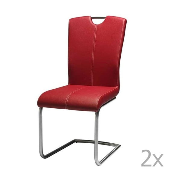 Zestaw 2 czerwonych krzeseł Furnhouse Lotus