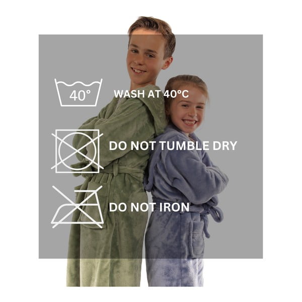 Brązowy szlafrok dziecięcy z mikropluszu w rozmiarze 134-140 Delux – Tiseco Home Studio-image-4