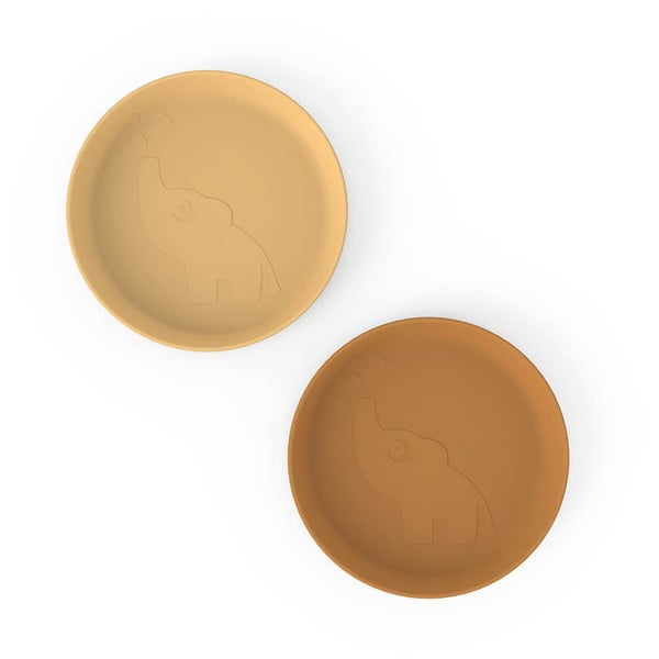 Zestaw 2 musztadowych talerzyków dla dzieci ø 18,5 cm Elphee – Done by Deer-image-1