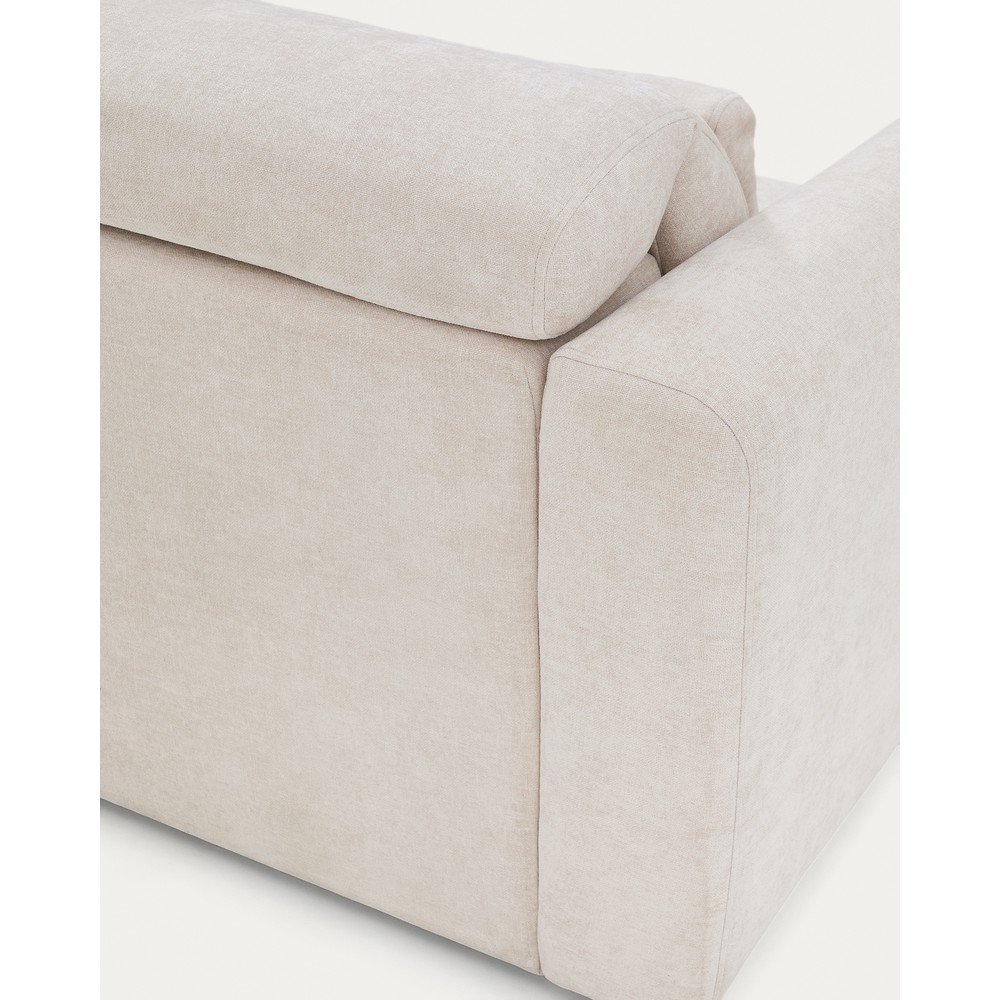 Beżowa częściowo rozkładana sofa z tkaniny szenilowej z szezlongiem 180 cm Lares – Kave Home (zdjęcie 5)