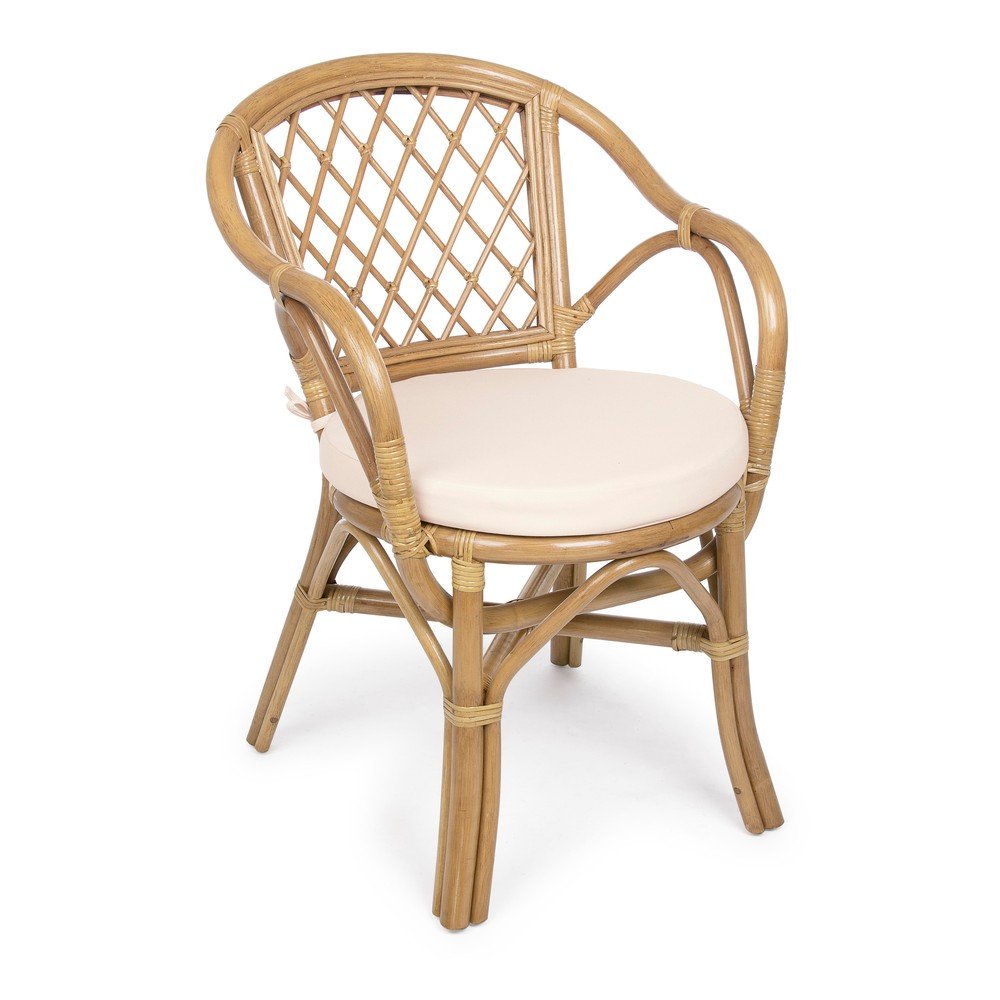 Drewniano-rattanowe krzesło ogrodowe w naturalnym kolorze Athina – Bizzotto