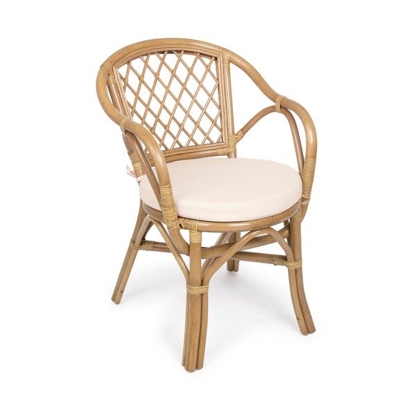 Drewniano-rattanowe krzesło ogrodowe w naturalnym kolorze Athina – Bizzotto