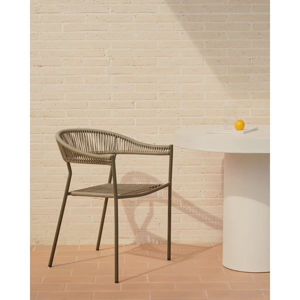 Krzesła z imitacji rattanu w kolorze khaki zestaw 4 szt. Futadera – Kave Home-image-1