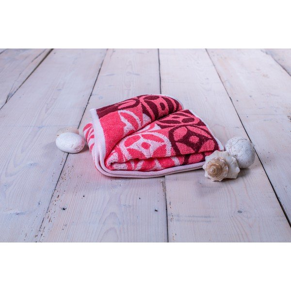 Różowy bawełniany ręcznik kąpielowy 70x140 cm Compass – JAHU collections-image-1