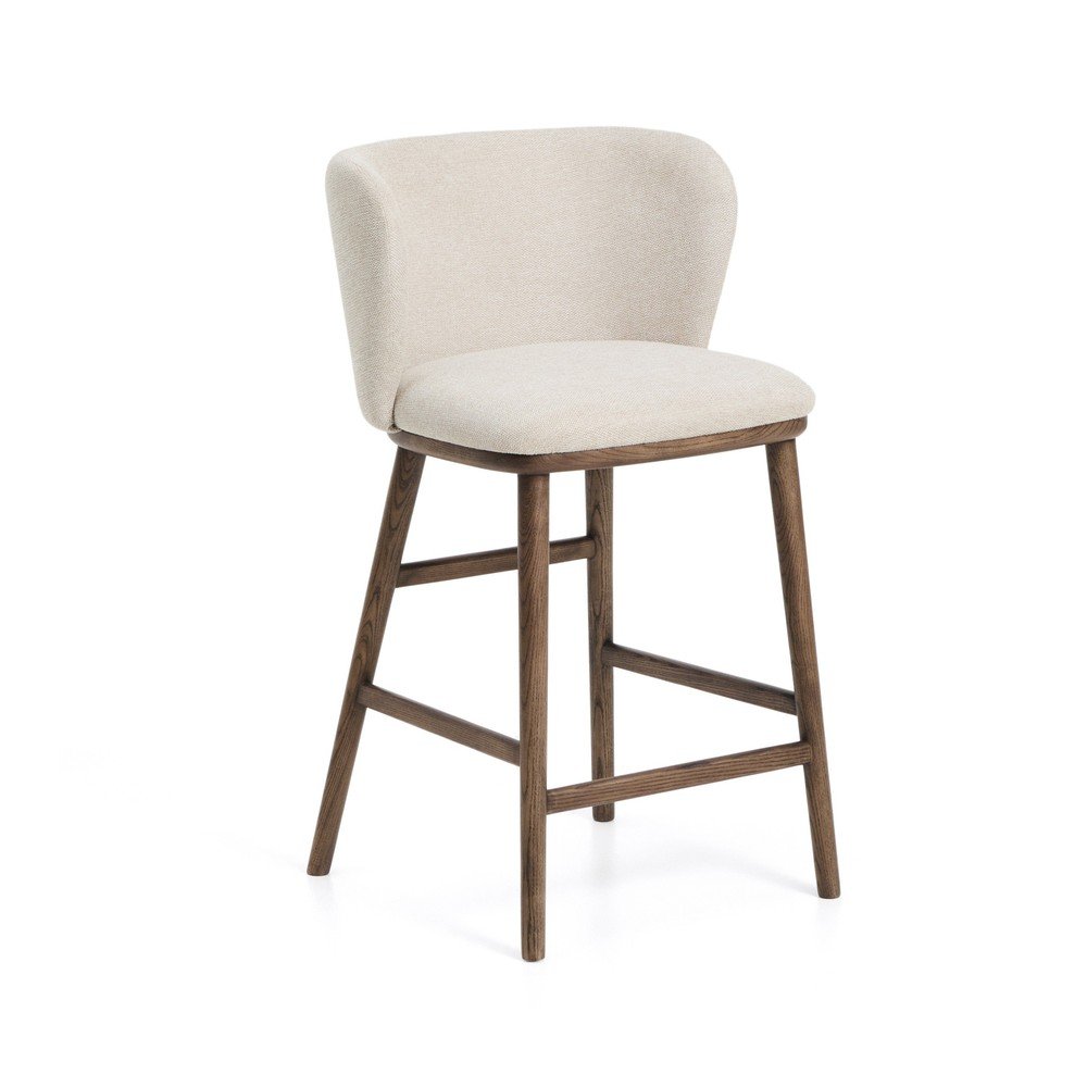Beżowy tapicerowany hoker (wysokość siedziska 65 cm) Ciselia – Kave Home