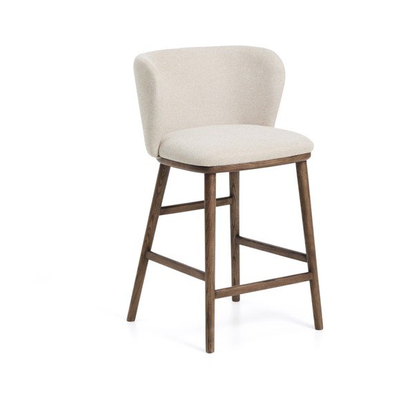 Beżowy tapicerowany hoker (wysokość siedziska 65 cm) Ciselia – Kave Home